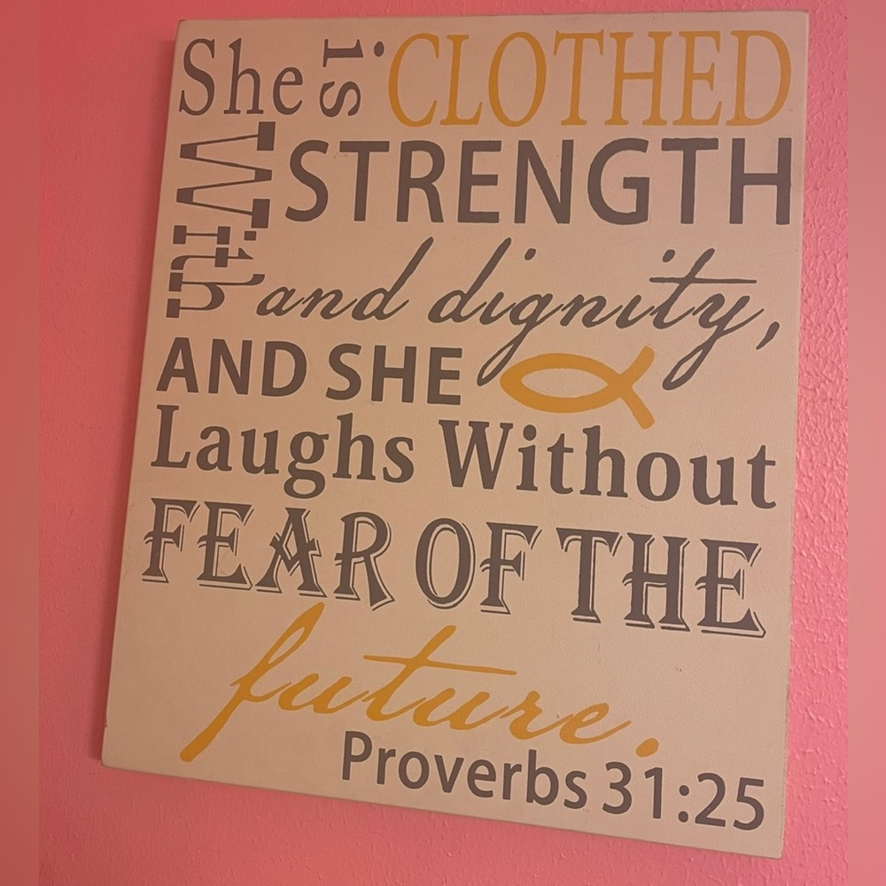 Proverbs 31:25 Sign